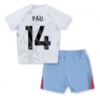 Fotbalové Dres Aston Villa Pau Torres #14 Dětské Venkovní 2023-24 Krátký Rukáv (+ trenýrky)